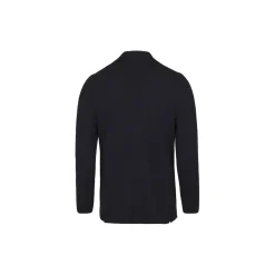 Blazer Knitted Textured Merino Wool, navy